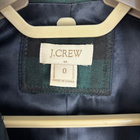 J. Crew Factory black watch plaid blazer 0 Wool blend 22235 academia preppy - Picture 8 of 10